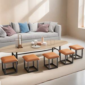 Nordic Modern Multifunctional Five-in-One Low <b>Stool</b> Portable Square Shoe Changing Coffee Table for Home Living Hotels Schools - Product Image 4