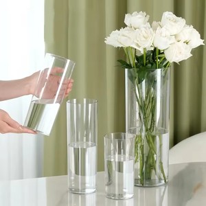 <span class=keywords><strong>Vase</strong></span> à fleurs cylindrique transparent en acrylique, incassable, <span class=keywords><strong>grand</strong></span> <span class=keywords><strong>vase</strong></span> en plastique pour centres de table de mariage, décoration hydroponique - Product Image 5