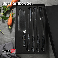 Vendeur chaud Amber Black Stone Handle couteau de chef professionnel de 8 pouces couteau de chef japonais vg 10 couteau de chef