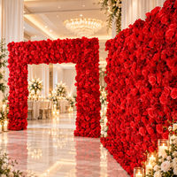 Décoration de fond de scène de mariage personnalisée, arche florale artificielle en soie de 8 pieds, panneaux muraux de fleurs artificielles