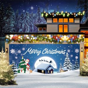 Feliz Navidad: Pancarta Roja <span class=keywords><strong>para</strong></span> Puerta de Garaje, Guirnalda de Pino, Lazos, Cajas de Regalo, Adornos, Cubierta <span class=keywords><strong>para</strong></span> Puerta de Garaje, Decoración <span class=keywords><strong>para</strong></span> Fiestas, Pancarta Personalizable - Product Image 3