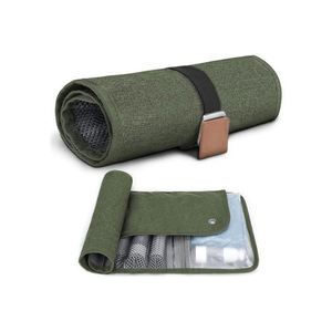 Men's Portable PU Toiletry <b>Bag</b> with Zipper Closure Travel Essentials <b>Roll</b> Organizer for Hygiene Storage - Product Image 3