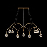 2025 nouveau plafond d'éclairage escalier de luxe grands lustres en cristal en laiton pour Foyer salon lampes suspendues en cristal
