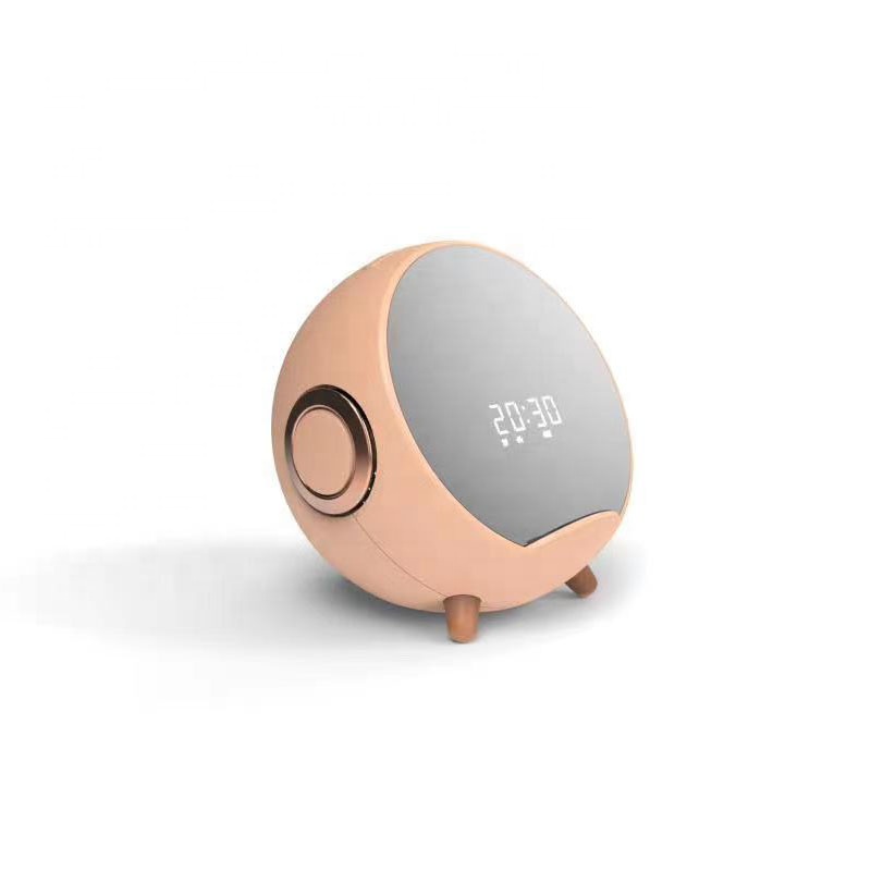 RICOO HIFI Беспроводное зарядное устройство, зеркальный будильник, динамик с радио, светодиодное зеркало, беспроводной сабвуфер, музыкальный плеер, настольный динамик