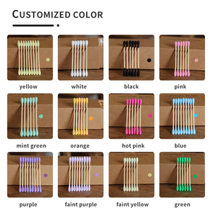 Meilleure Vente – Coton-tiges Lavables de Qualité Supérieure, Écologiques, Personnalisables, avec Embout en Coton Coloré, dans une Boîte en Papier Kraft et un Bâtonnet en Bambou - Product Image 3