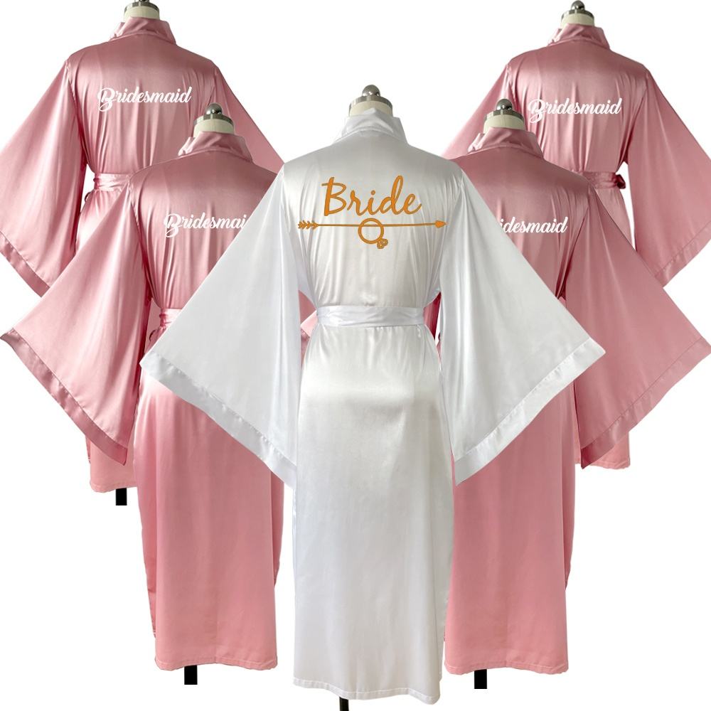 bridesmaids robes ruffle tulle brown