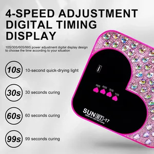 Lampe à LED UV 3D pour ongles en forme de cœur, 45 LED, pour séchage rapide du gel, photothérapie, équipement de manucure pour salon - Product Image 4