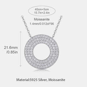 สร้อยคอเงินแท้ S925 ประดับเพชรโมอิสซาไนต์ทรงวงกลม: ดีไซน์โดนัทเรียบง่าย ปรับขนาดได้ สร้อยคอเครื่องประดับชั้นดี - Product Image 6