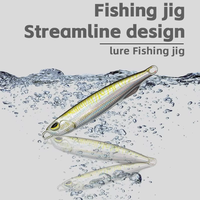 Leurre de pêche 3D Simulation Poisson 30g 40g 60g 80g Jaune avec hameçons triples pour pêche en mer en eau salée DUO Tête de plomb métallique Jig