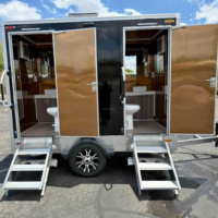Toilettes mobiles de luxe haut de gamme pour usage extérieur, remorque WC portable, salle de bain mobile, accessible aux personnes à mobilité réduite