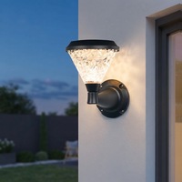 Lampe murale extérieure étanche à énergie solaire avec détecteur de mouvement, lumière LED sans fil pour jardin, cour, éclairage domestique