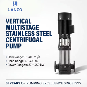 Pompe centrifuge verticale multi-étages industrielle en acier inoxydable 304 316, hauteur de refoulement 300m, débit 40m³/h, haute pression - Product Image 2