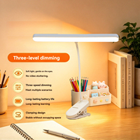 Lampe de bureau LED à clipser avec chargement USB pour étudiants, lampe de lecture pour dortoir et chambre, idéale pour le bureau, les études, etc.