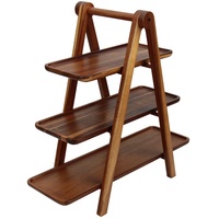 Décoration de table de mariage de luxe, assiettes en bois, plateau en bois, ensemble de plateaux de service, support à gâteau à 3 étages, plateau de service en bois