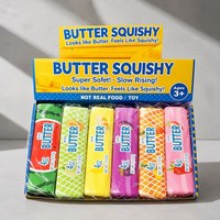 Jouet Squishy en PU en forme de bâton de beurre de dessin animé, à remontée lente, anti-stress, à presser, pour enfants et adultes