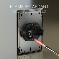 Prise murale double française 2P+T 16A 250V de type EU, série de cadres en verre trempé MEZEEN, vente chaude