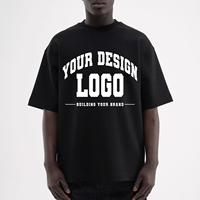 T-shirt en coton épais surdimensionné personnalisé avec logo imprimé DTG, coupe carrée, style streetwear pour homme