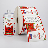 Autocollants personnalisés pour bouteilles d'épices froides pour sauce piquante Autocollant imperméable pour rouleau de confiture de pots alimentaires en vinyle en plastique étiquettes d'emballage imprimées
