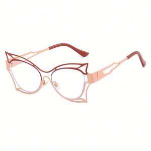 Nouvelles Lunettes Anti-Lumière Bleue pour Femmes 2025, Monture Métallique, Forme Papillon Creuse Colorée - Product Image 6