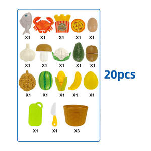 Ensemble d'apprentissage des couleurs pour tout-petits, jeu de tri, thème ferme, marché, cuisine, aliments et fruits de mer, jouets pour enfants pour couper les fruits et légumes - Product Image 3