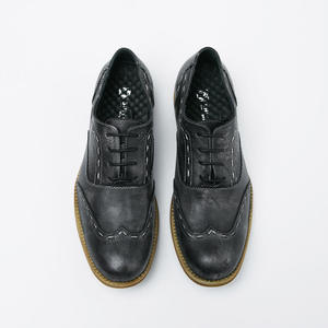 Chaussures habillées décontractées pour hommes, style anglais vintage, lacets, bout rond, effet vieilli, élévatrices, en cuir véritable, vente en gros - Product Image 1