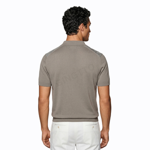 Camiseta Polo <span class=keywords><strong>Johnny</strong></span> Collar de Manga Corta, Estilo Veraniego, Sin Botones, Color Sólido - Product Image 3