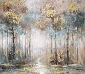 Abstrait floraison feuille d'or <span class=keywords><strong>arbre</strong></span> paysage Texture acrylique grande maison mur Art décor peinture à l'huile sur toile - Product Image 6