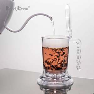 Bouteille portable avec infuseur à thé, poignée incurvée transparente personnalisée OEM, sans BPA, pour bureau et voyage, avec système de distribution intelligent. - Product Image 3