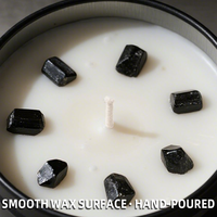 Bougie parfumée artisanale en cire de soja, longue durée, avec cristaux, thème phases lunaires, pour la méditation - Vente en gros de décorations pour la maison
