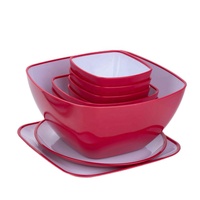 Ensemble de 2 assiettes réutilisables en plastique pour salade