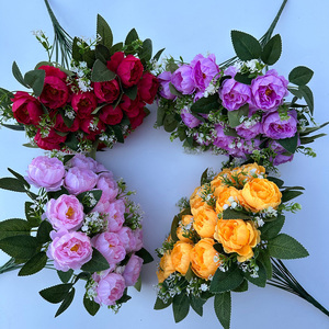 18 têtes de pivoines artificielles de 40 cm, bleues, rouges, orange, blanches, grands bouquets de <span class=keywords><strong>fleurs</strong></span> de pivoine - Product Image 1