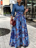 Robes grande taille pour femmes européennes et américaines, nouvelles robes imprimées africaines, robes amples tendance, vente en gros à bas prix