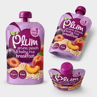 Sachet souple personnalisé YSH avec bec verseur, film plastique brillant laminé, pour emballage alimentaire pour bébés, idéal pour les supermarchés