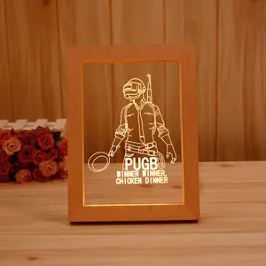 Cadre Photo LED en bois, Offre Spéciale écologique, haute qualité, personnalisé, 5V alimenté par USB, veilleuse 3D