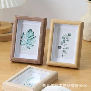 Wood Photo <b>Frame</b> Rectangle Solid Wood Handmade Tabletop Display <b>Frame</b> For <b>Plant</b> Specimen Artwork Children's Photos - Product Image 3