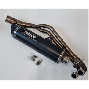 Sistema di Scarico Completo Yasuni in Carbonio Nero per Yamaha TMAX 2015-2016, Adattatore 51mm, Silenziatore in Acciaio Inox - Product Image 1
