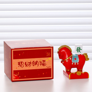 Soporte Giratorio para Teléfono con Diseño Creativo de Caballo Estilo Chino, Bolsa de la Suerte y Lingote de Oro, Decoración de Escritorio, Regalo de Oficina Feng Shui - Product Image 4