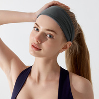 Bandeau large élastique en tricot pour femme, couleur unie, extensible, pour le yoga, la course, la gym, accessoires pour cheveux