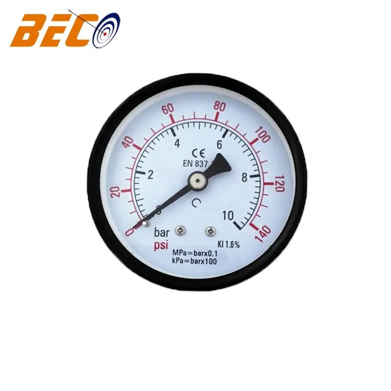 Beco düşük fiyat geri bağlantı basınç göstergesi kuru hava basınç göstergesi bar ve psi hava basıncı göstergesi özelleştirmek fabrika doğrudan