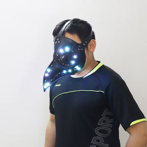 قناع LED من نوع بو بو بو بو أسود على شكل منقار لحفلة الهالوين القوطية بألوان كاملة مضيء للحفلات التنكرية طبيب الموت الشرقي بفم طائر كلاسيكي رائع - Product Image 4