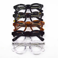 Lunettes optiques japonaises faites à la main en acétate italien gris-bleu, monture pleine tendance pour la lecture, verres transparents