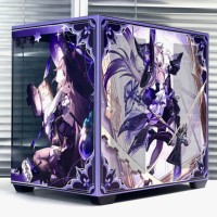 Boîtier de jeu ATX Mid-Tower personnalisé Genshin Impact Citlali, nouveau design, gravure UV, peinture pulvérisée, ventilateur métallique élégant – Vente Flash
