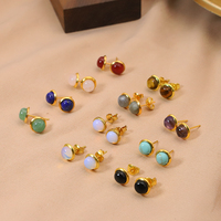 Boucles d'oreilles minimaliste en pierre naturelle, en forme de patte de Turquoise, en cristal, de créateur moderne, bijoux de luxe, mode pour femmes, vente en gros