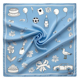 Foulard in seta quadrata con stampa di lusso personalizzata Foulard in seta e raso Foulard da donna alla moda - Product Image 1