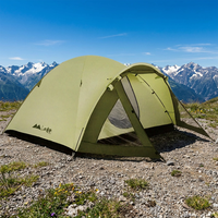 Tenda Camping Ringan PAMIR Harga Pabrik Grosir untuk 4 Orang, Empat Musim, Satu Kamar Tidur, 2 Lapis, 190T Polyester Berlapis PU