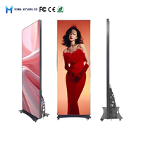 Affiche publicitaire mobile P2.5 640x1920mm, contrôlée par Wifi, stable, 3840Hz, écran LED pour publicité Manu