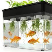 Système aquaponique de bureau 12 trous, éclairage LED intelligent à spectre complet, aquarium en acrylique pour la culture de fraises et d'herbes aromatiques