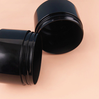 Pots en plastique noir pour crème de soin 250 ml, pots en PET pour crème corporelle exfoliante avec couvercle et insert