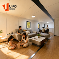 Maison conteneur pliable UVO 40FT : 740 pieds carrés Maison de vacances de luxe |   Cabine portable certifiée CE, IBC et AS/NZS