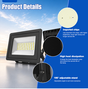 Popular Style Product IP65 3000/4000/6000K Die-casting aluminum with Tempered glass High Lumen Outdoor <b>Flood</b> <b>Lights</b> - Product Image 1